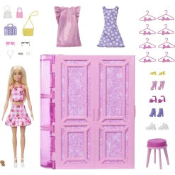 Barbie drømmeklædeskab med dukke, tøj og accessories - 91 cm