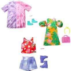 Barbie dukketøj med outfit og accessories - assorteret