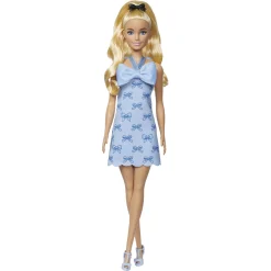 Barbie Fashionista dukke - Kjole med blå sløjfe - 30 cm