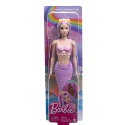 Barbie havfruedukke med lilla hale og fantasihår - 30 cm