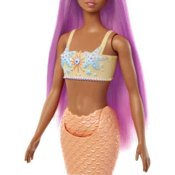 Barbie havfruedukke med pink hår og farverig hale - 30 cm