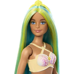 Barbie havfruedukke med turkis hale og blågrønt hår - 30 cm