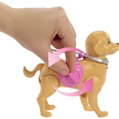 Barbie Malibu med hund der går og går på potte - 14 dele - 30 cm