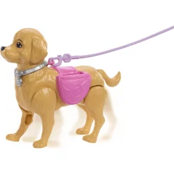 Barbie Malibu med hund der går og går på potte - 14 dele - 30 cm