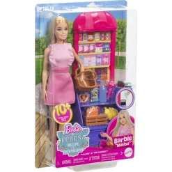 Barbie Malibu med markedsbod, mad og indkøbstilbehør - 11 dele