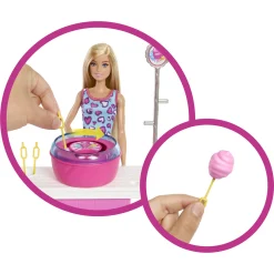 Barbie Malibu med spillebod og candyfloss-maskine - 20+ dele - 30 cm