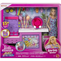 Barbie Malibu med spillebod og candyfloss-maskine - 20+ dele - 30 cm