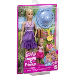 Barbie Malibu og Chelsea picnic-legesæt med 2 dukker - 11 dele