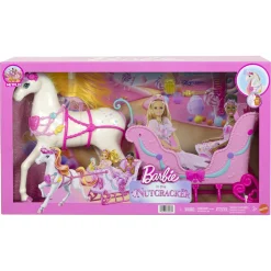 Barbie Nøddeknækkeren hest med slæde og hårpynt - 30 cm