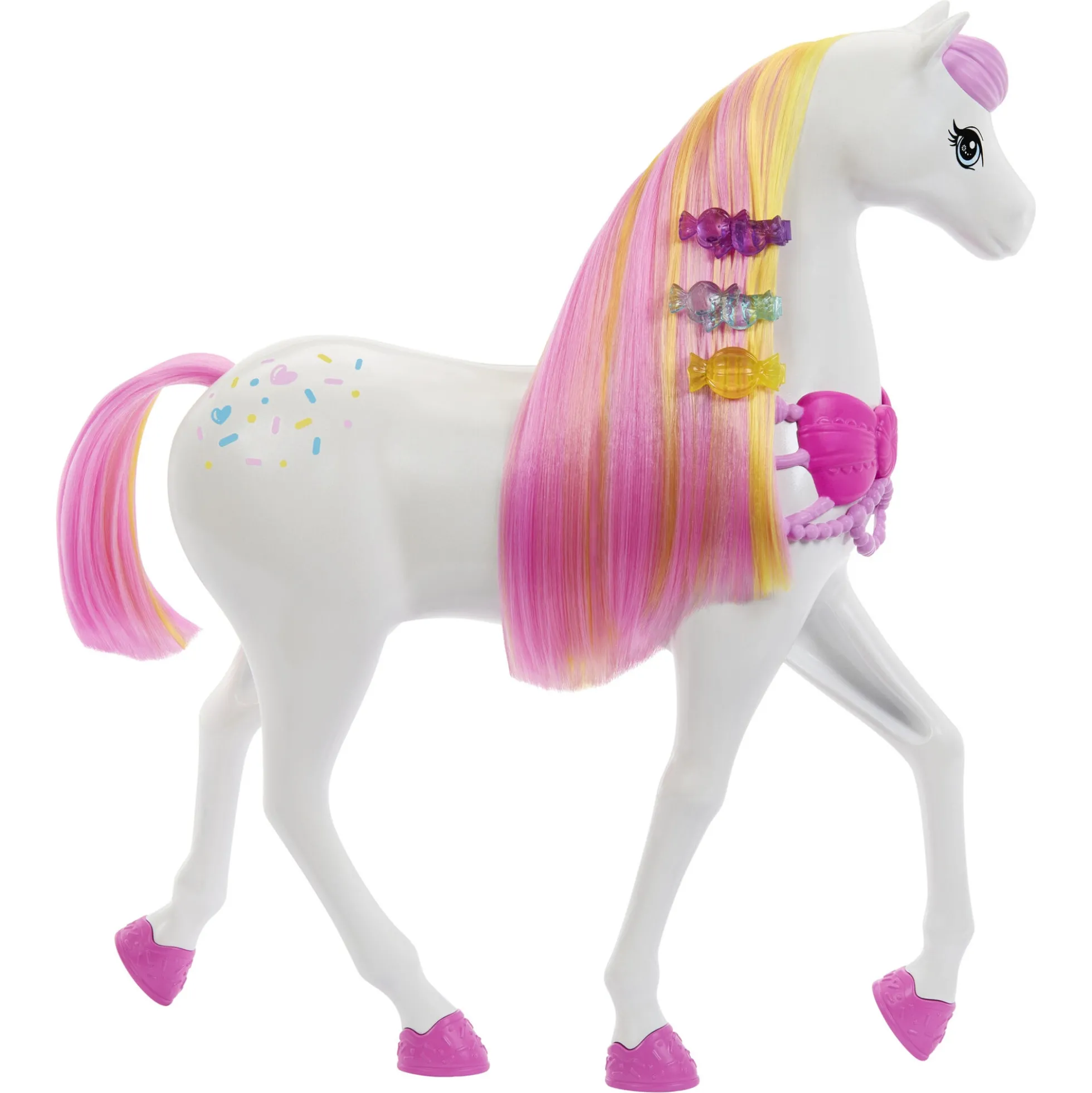 Barbie Nøddeknækkeren hest med slæde og hårpynt - 30 cm