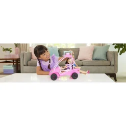 Barbie strandbuggy med strandtilbehør og plads til 4 dukker - 25x35 cm