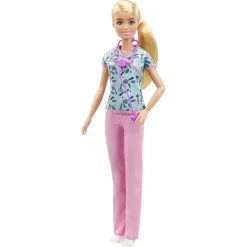 Barbie sygeplejerske dukke med stetoskop - 30 cm
