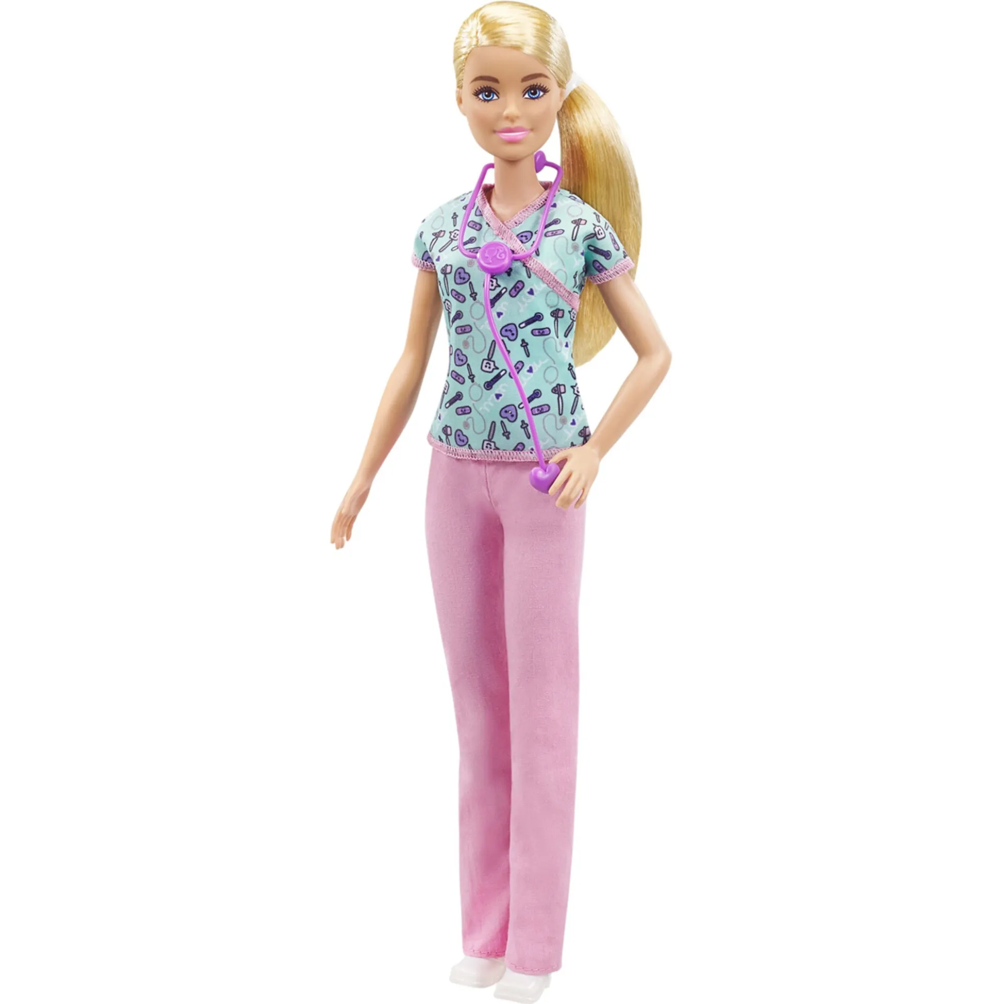 Barbie sygeplejerske dukke med stetoskop - 30 cm