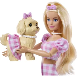 Barbie Twinning Looks dukke med matchende hund og accessories - 12 dele - 30 cm