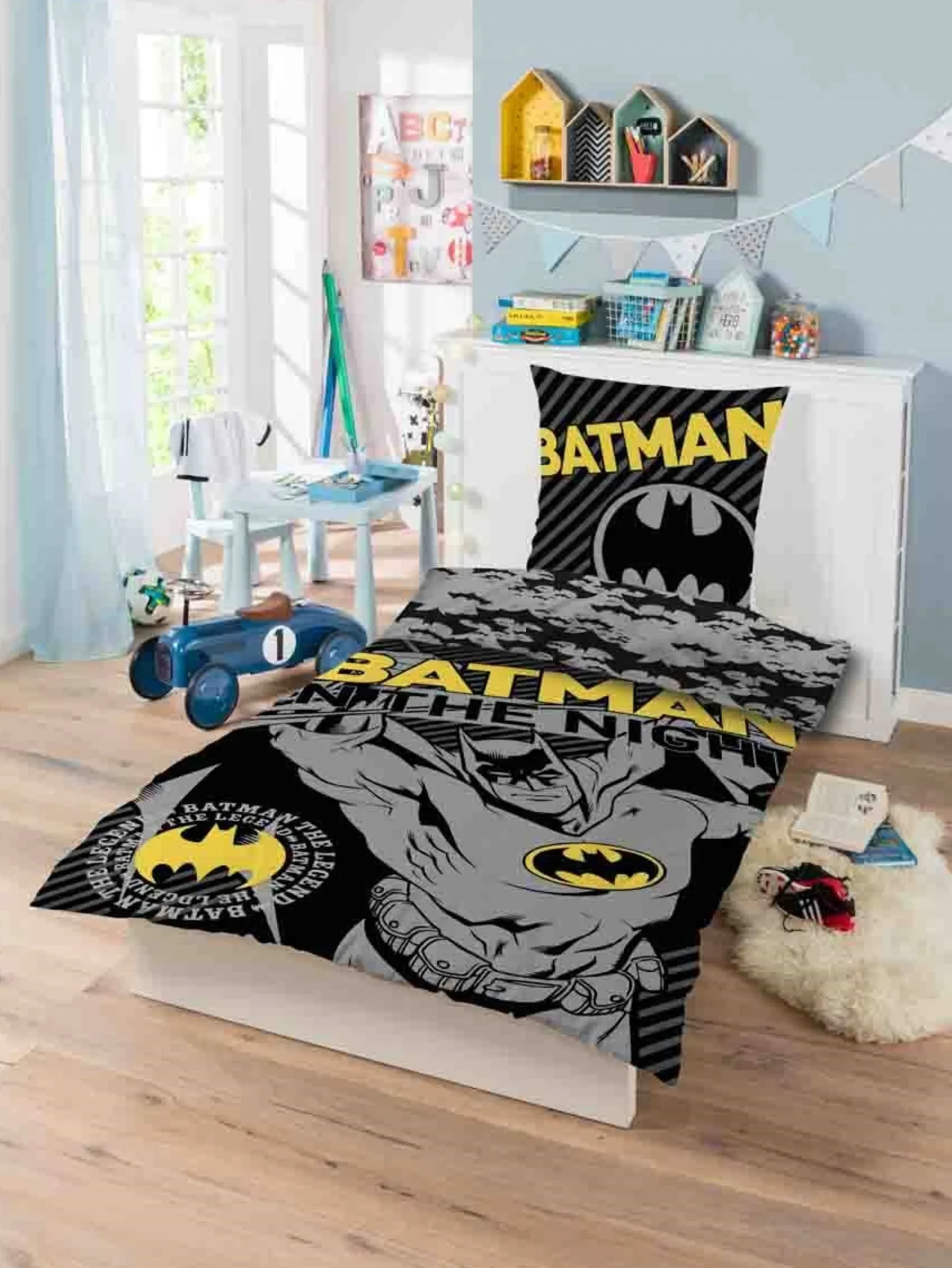 Batman sengetøj - 100% bomuld - Børnesengetøj 140x200 cm - In The Night