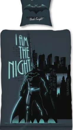 Batman sengetøj - 100% bomuld - Børnesengetøj 140x200 cm - Glow in the dark