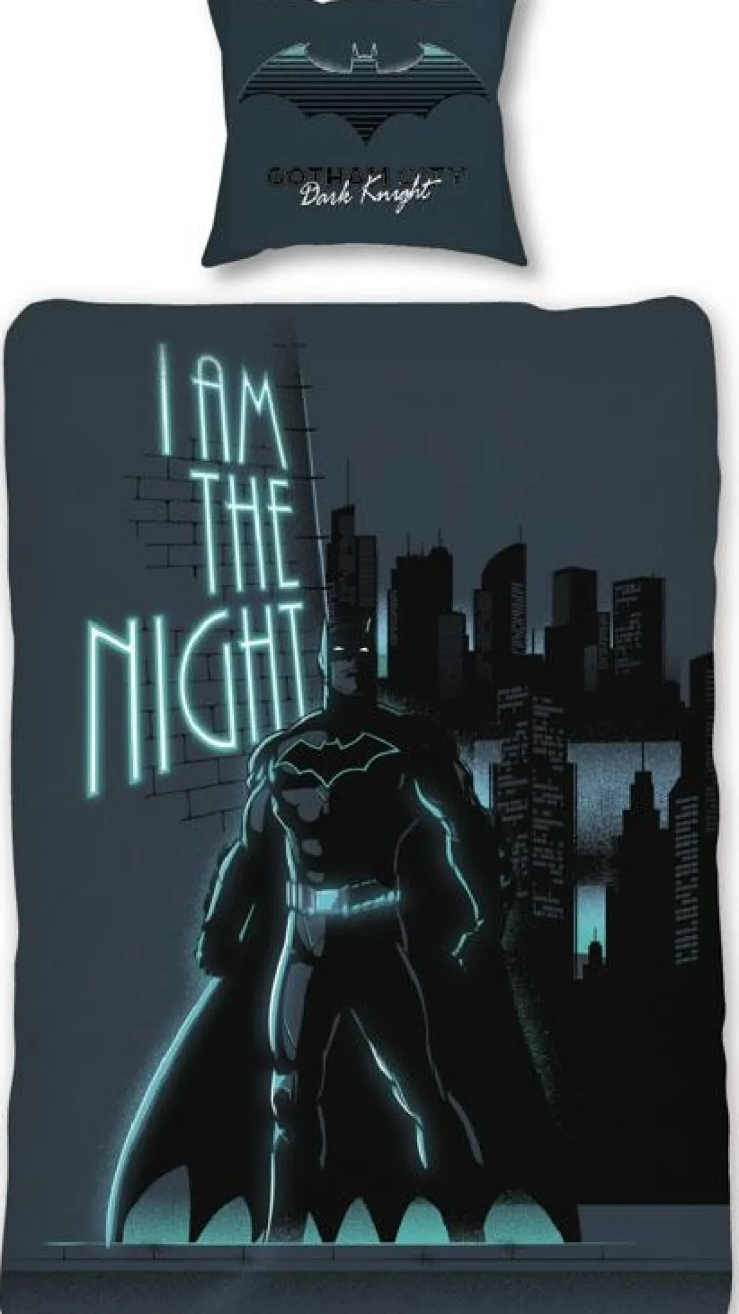 Batman sengetøj - 100% bomuld - Børnesengetøj 140x200 cm - Glow in the dark