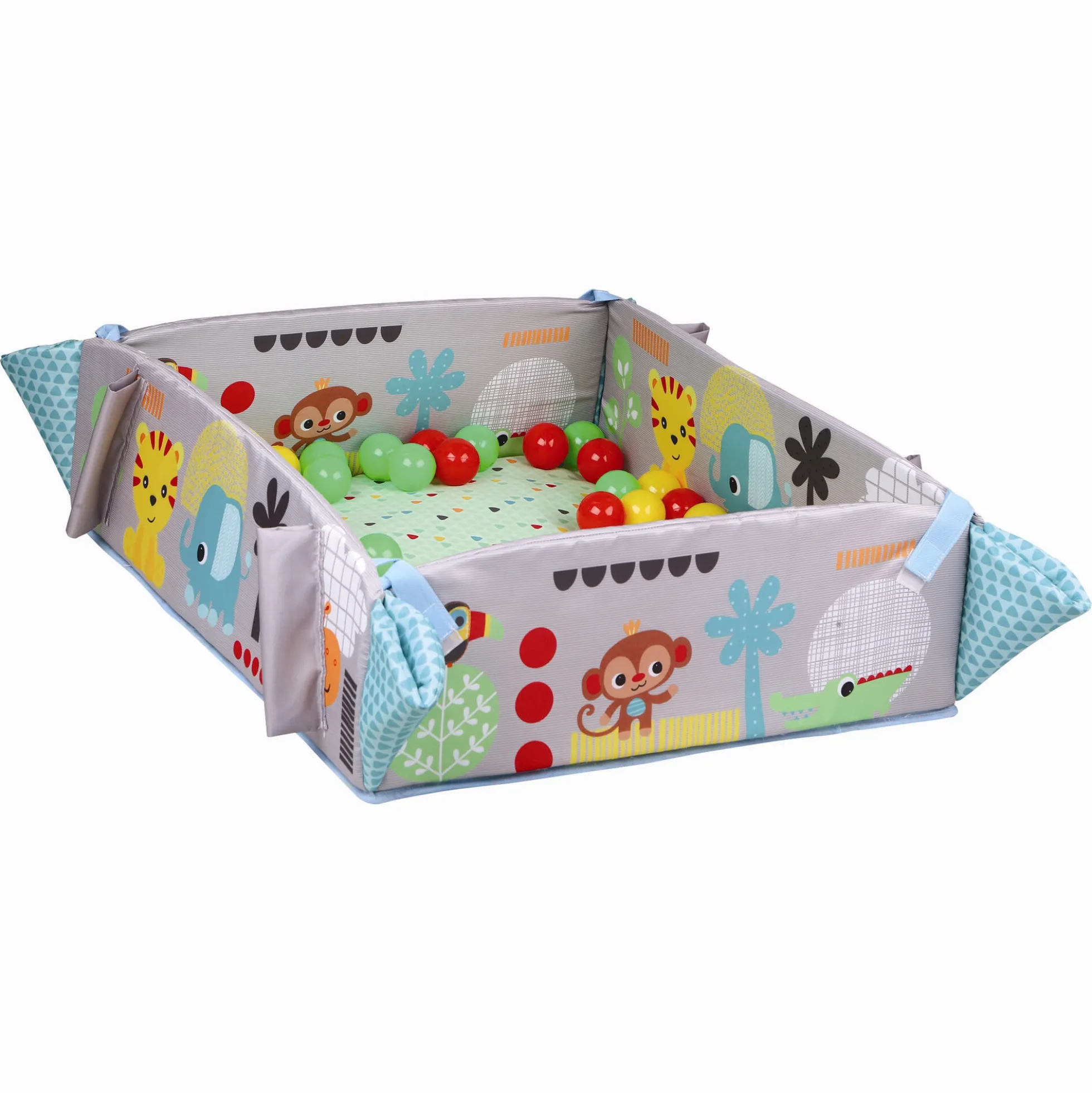 B Beez 5-i-1 legemåtte - babygym med rangler og bolde - fra 0 mdr.