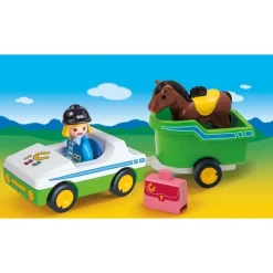 Bil med hestetrailer - PL70181 - PLAYMOBIL 1.2.3