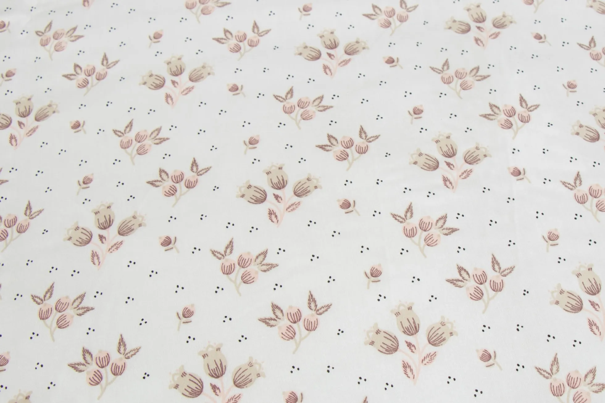 Blomstret sengetøj - 100% bomuldssatin - Junior sengetøj 100x140 cm - Hvid og rosa