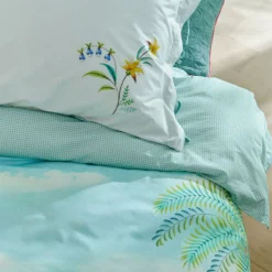 Blomstret sengetøj - 140x200 cm - Jolie white - Sengesæt med 2 i 1 design - 100% bomuld - Pip Studio sengetøj