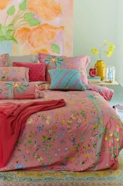 Blomstret sengetøj - 140x200 cm - Petites Fleur Pink - 2 i 1 sengesæt - 100% bomuld - Pip Studio sengetøj