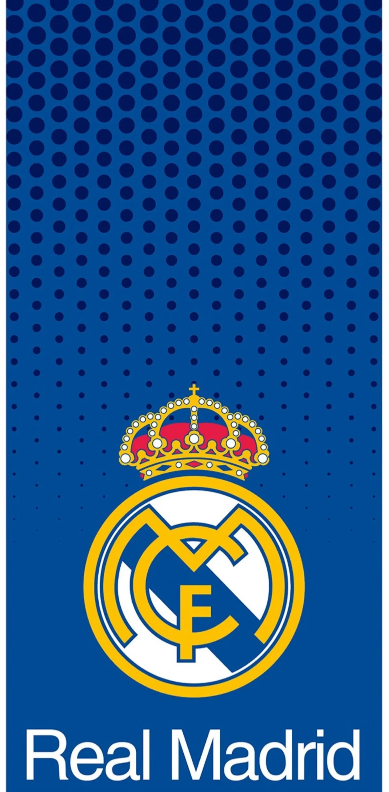Blåt Real Madrid håndklæde - 70x140 cm - 100% bomuld - Blødt badehåndklæde med Real Madrid logo