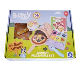 Bluey pizzasæt i træ med pizzaovn – 35 dele - Legekøkken tilbehør
