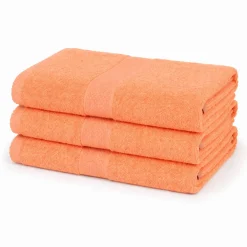 Bomulds håndklæde - 100% bomuld - Badehåndklæde 70x140 cm - Diamant - Orange
