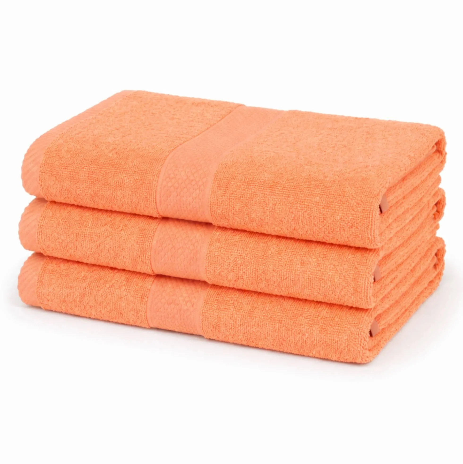 Bomulds håndklæde - 100% bomuld - Badehåndklæde 70x140 cm - Diamant - Orange