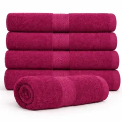 Bomulds håndklæde - 100% bomuld - Badehåndklæde 70x140 cm - Diamant - Aubergine