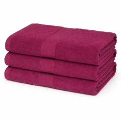 Bomulds håndklæde - 100% bomuld - Badehåndklæde 70x140 cm - Diamant - Aubergine