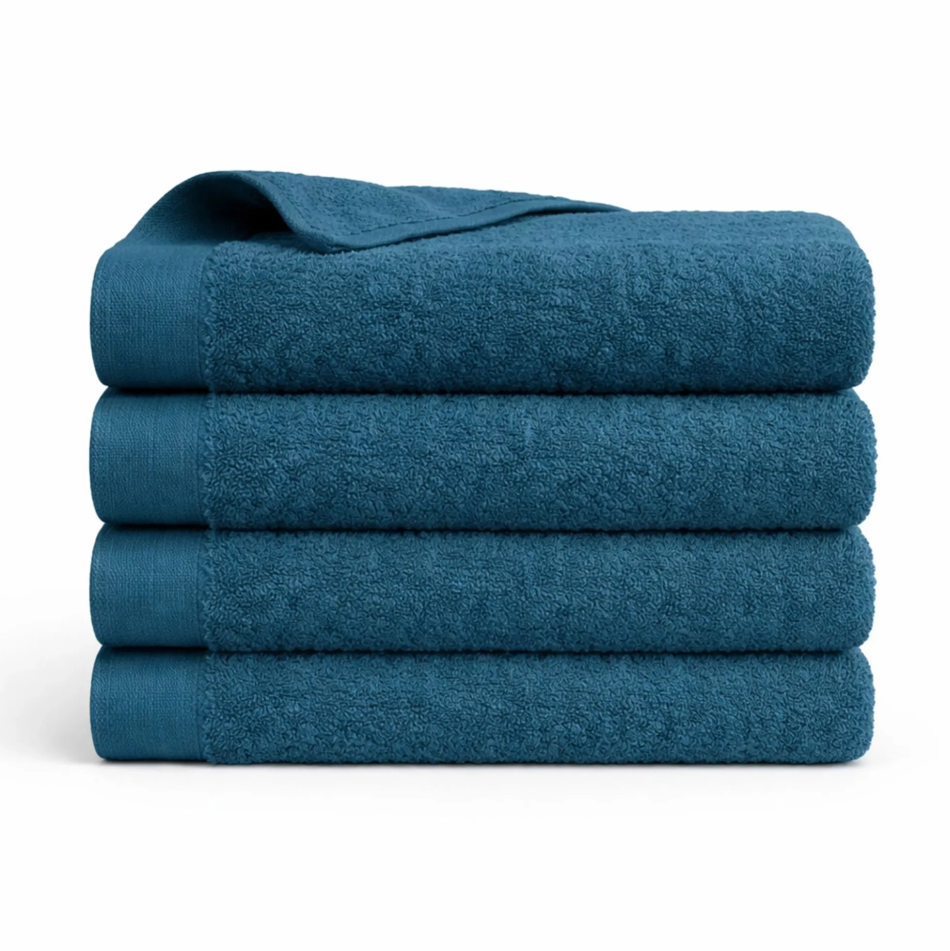 Bomulds håndklæde - 100% bomuld - Badehåndklæde 70x140 cm - Valmue - Mørkeblå