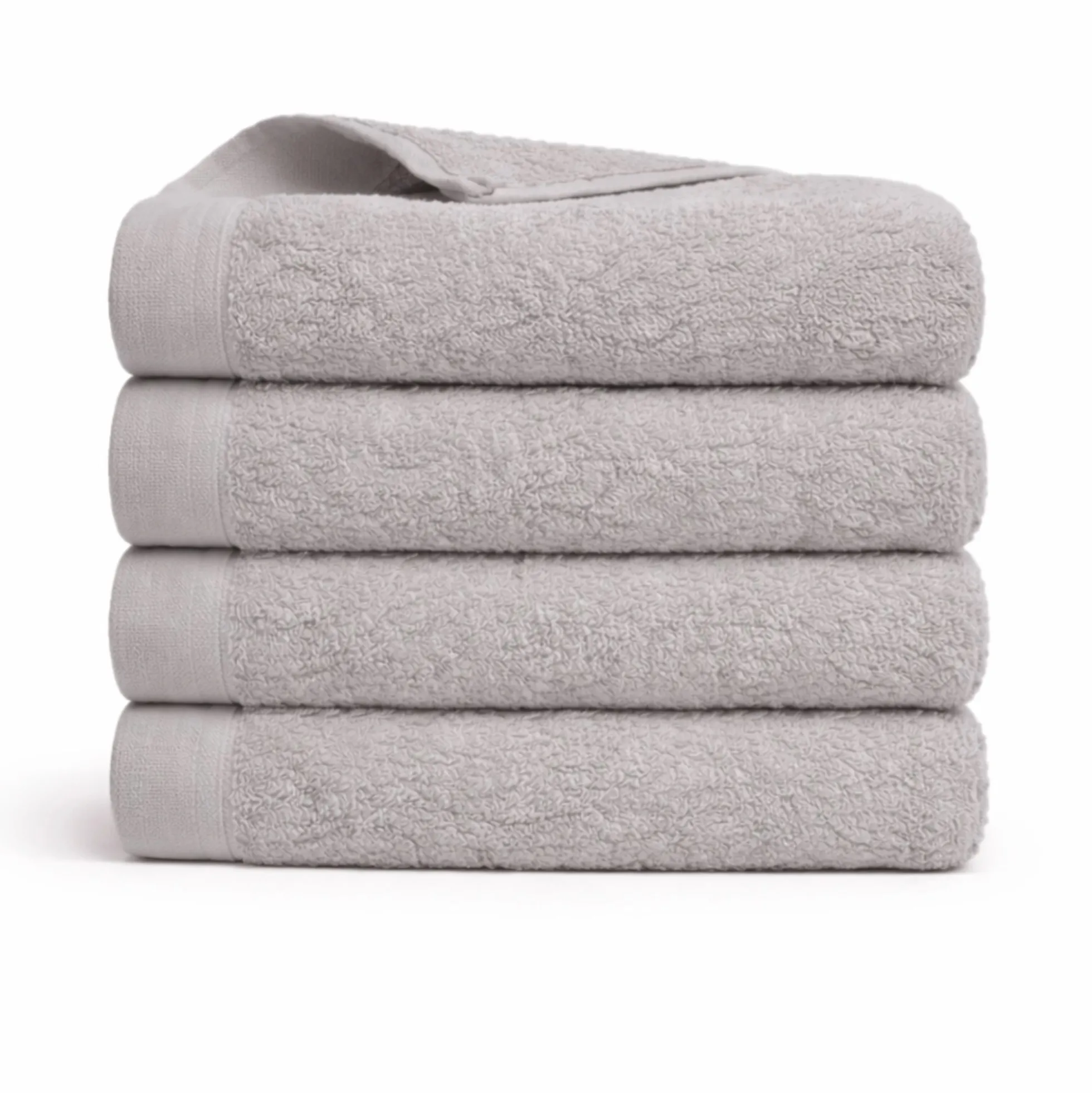 Bomulds håndklæde - 100% bomuld - Badehåndklæde 70x140 cm - Valmue - Lysegrå