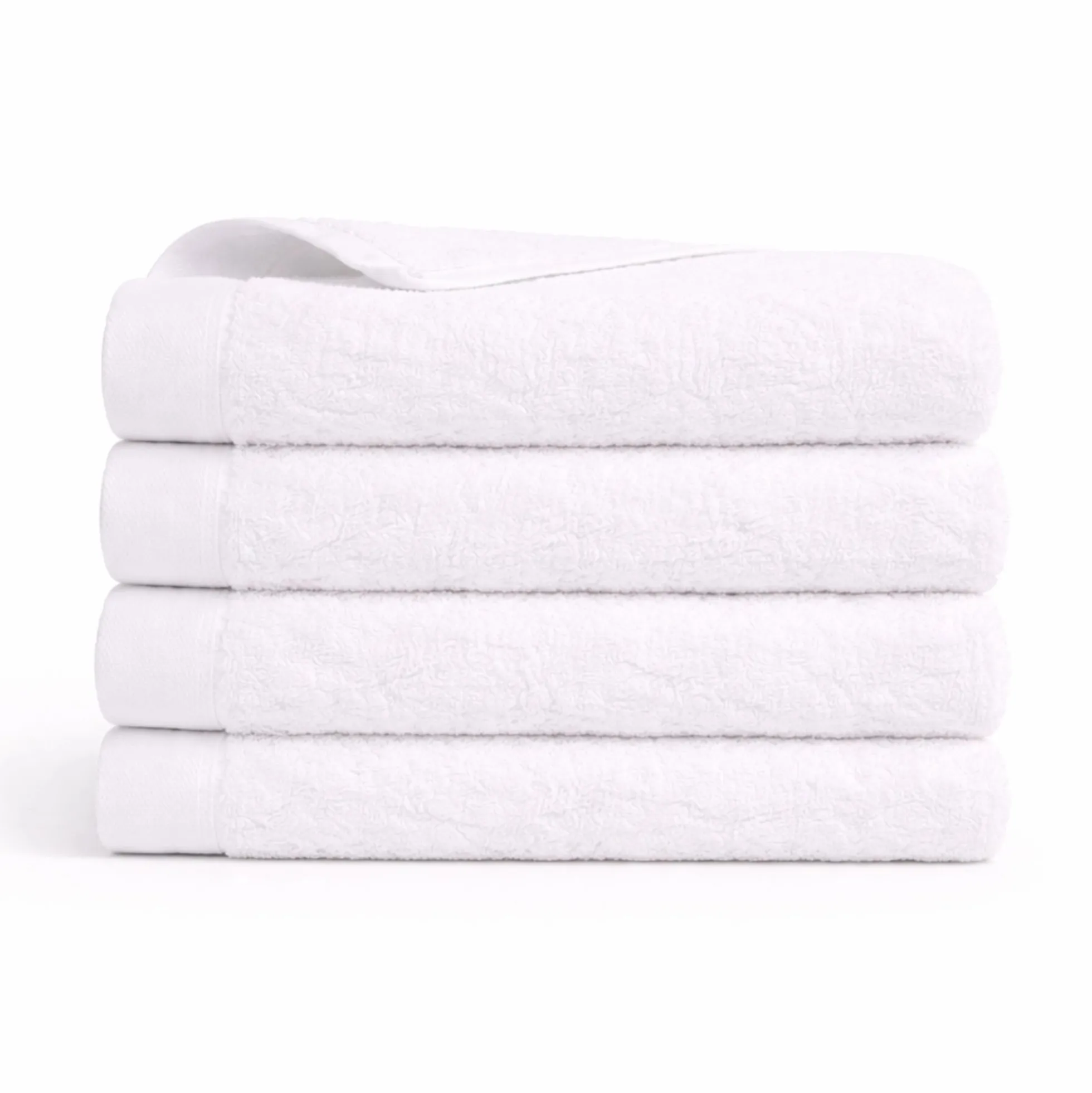 Bomulds håndklæde - 100% bomuld - Badehåndklæde 70x140 cm - Valmue - Hvid