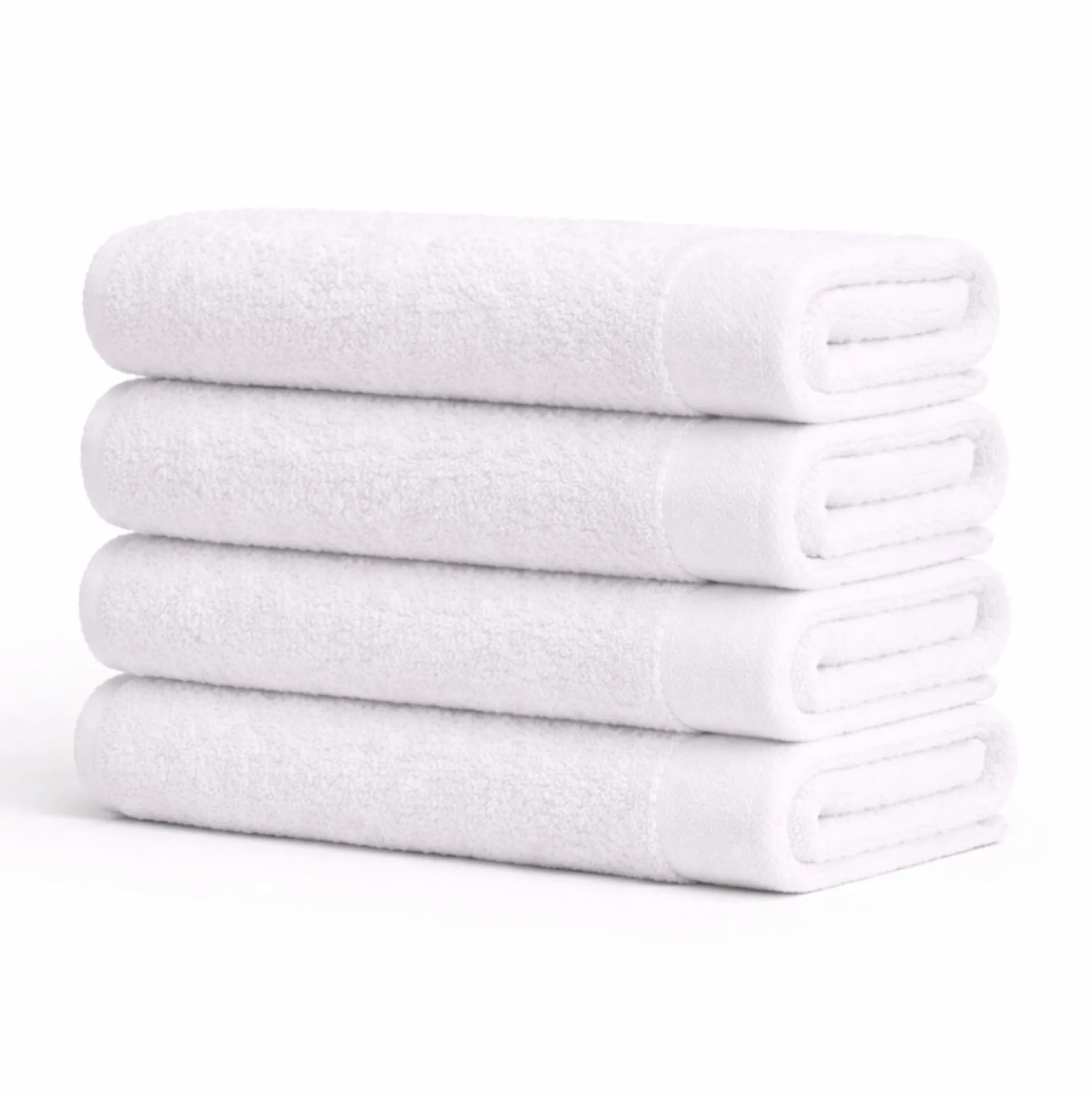 Bomulds håndklæde - 100% bomuld - Badehåndklæde 70x140 cm - Valmue - Hvid