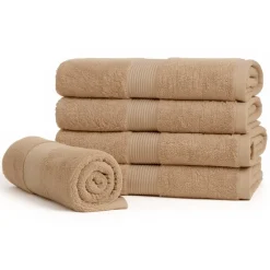 Bomulds håndklæde - 100% bomuld - Badehåndklæde 70x140 cm - Sand