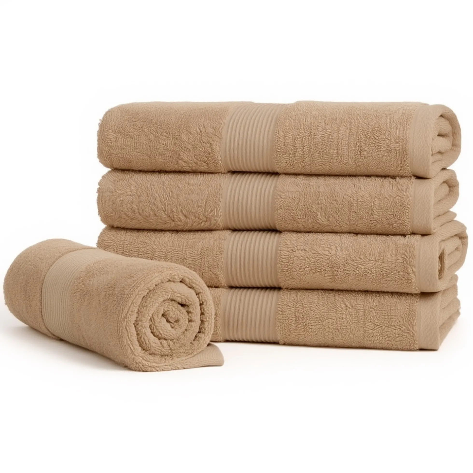 Bomulds håndklæde - 100% bomuld - Badehåndklæde 70x140 cm - Sand