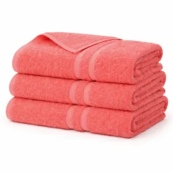 Bomulds håndklæde - 100% bomuld - Badehåndklæde 65x130 cm - Coral