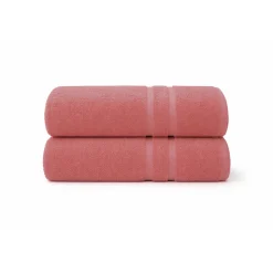 Bomulds håndklæde - 100% bomuld - Badehåndklæde 65x130 cm - Coral