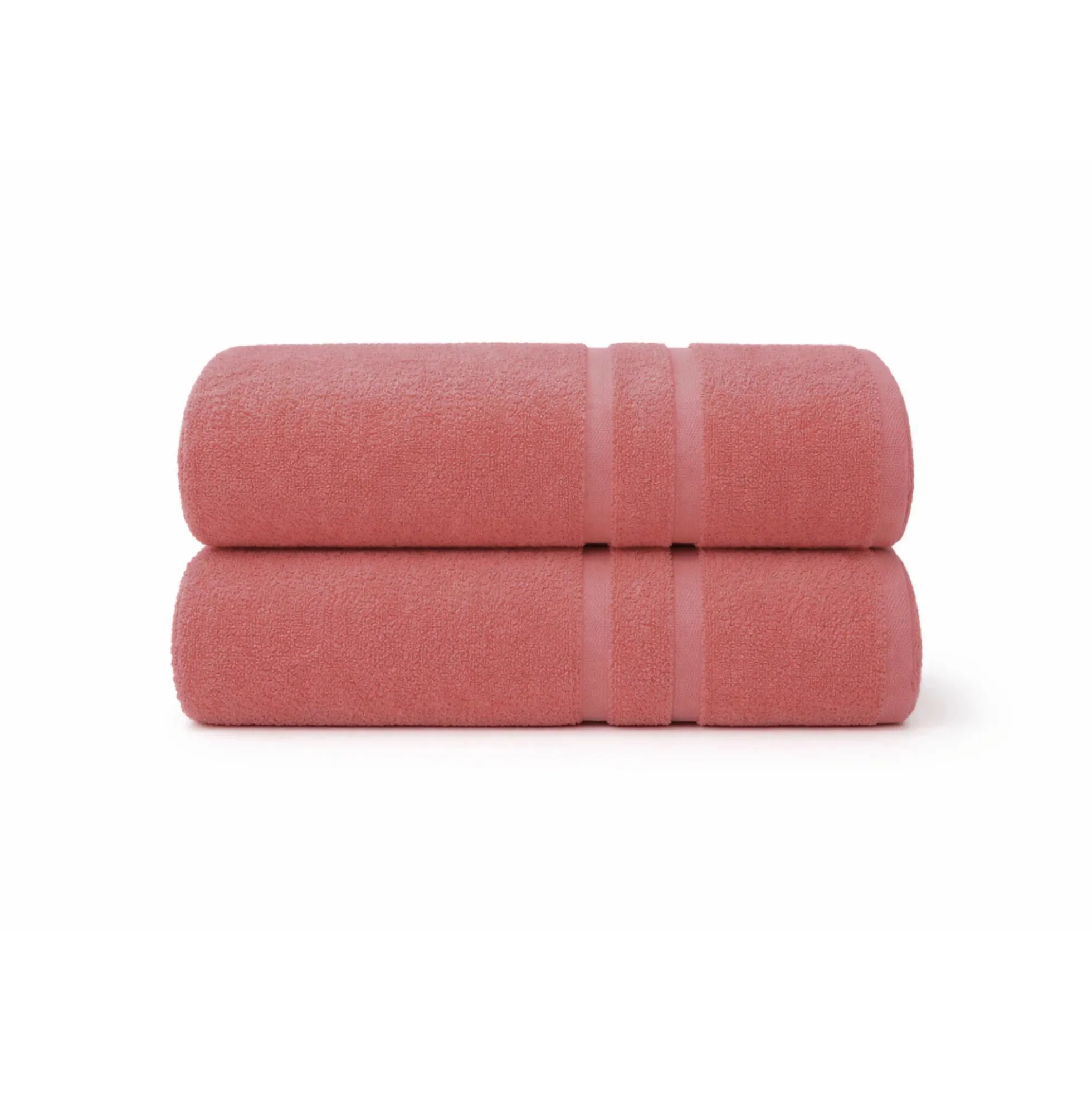 Bomulds håndklæde - 100% bomuld - Badehåndklæde 65x130 cm - Coral