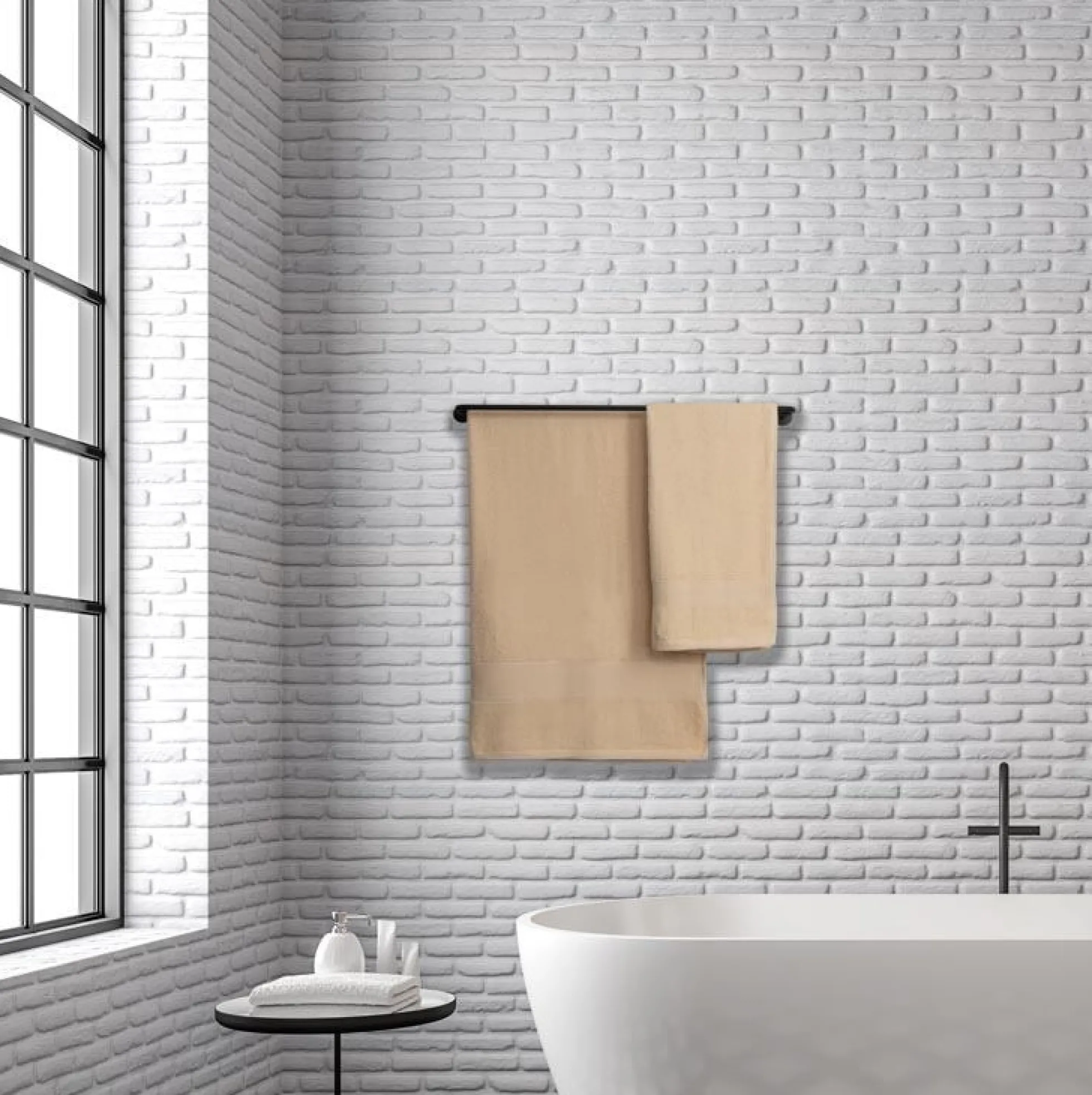 Bomulds håndklæde - 100% bomuld - Badelagen 100x150 cm - Magnolia - Creme