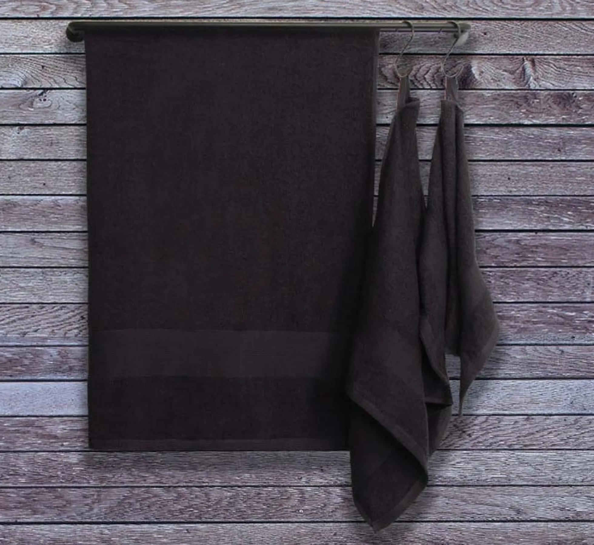 Bomulds håndklæde - 100% bomuld - Badelagen 100x150 cm - Magnolia - Antracit