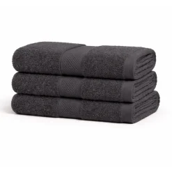 Bomulds håndklæde - 100% bomuld - 50x100 cm - Diamant - Antracit grå