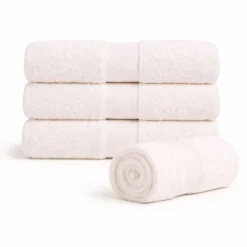 Bomulds håndklæde - 100% bomuld - 50x100 cm - Diamant - Creme