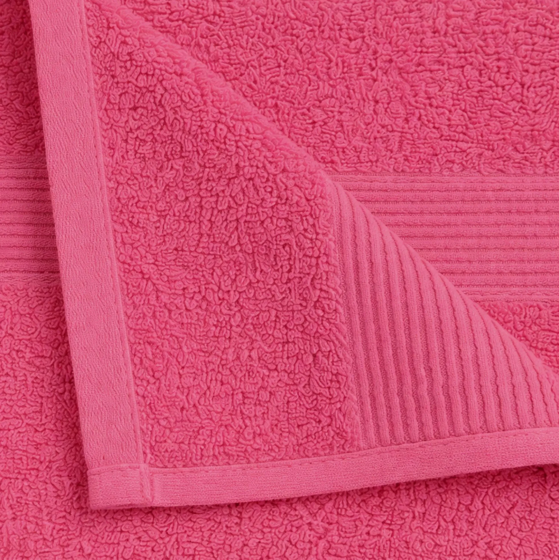 Bomulds håndklæde - 100% bomuld - 50x100 cm - Rosa