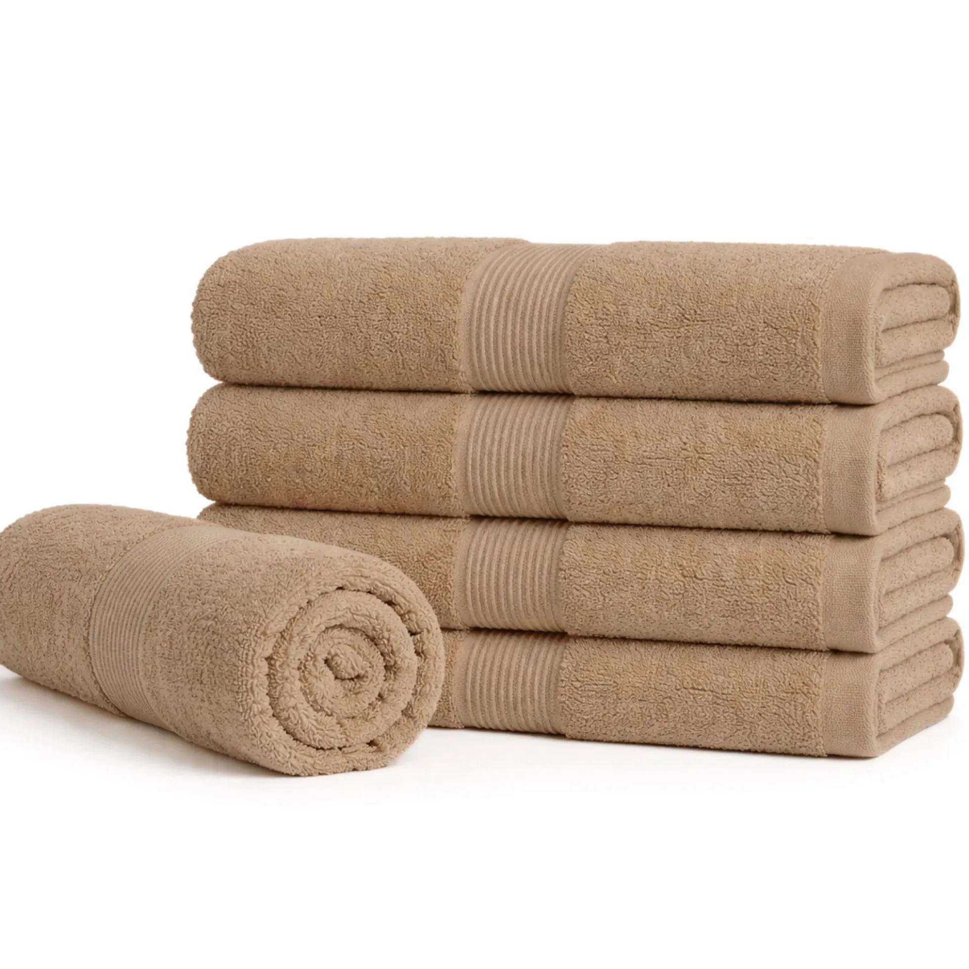 Bomulds håndklæde - 100% bomuld - 50x100 cm - Sand