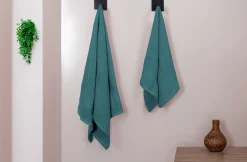 Bomulds håndklæde - 100% bomuld - 50x100 cm - Turkis