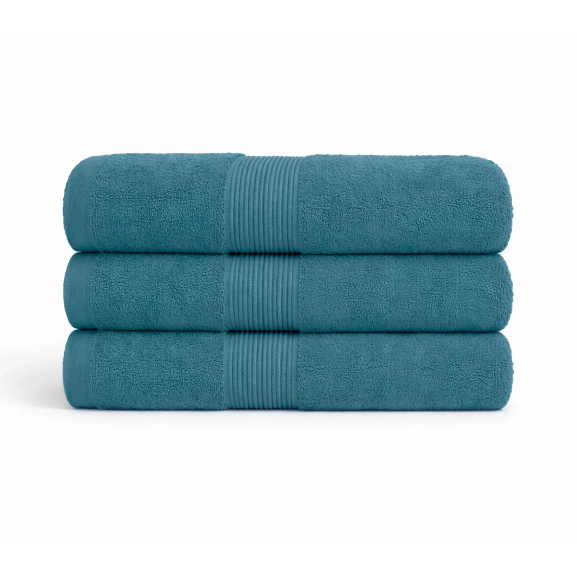 Bomulds håndklæde - 100% bomuld - 50x100 cm - Turkis