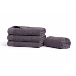 Bomulds håndklæde - 100% bomuld - 50x100 cm - Valmue - Mørkegrå
